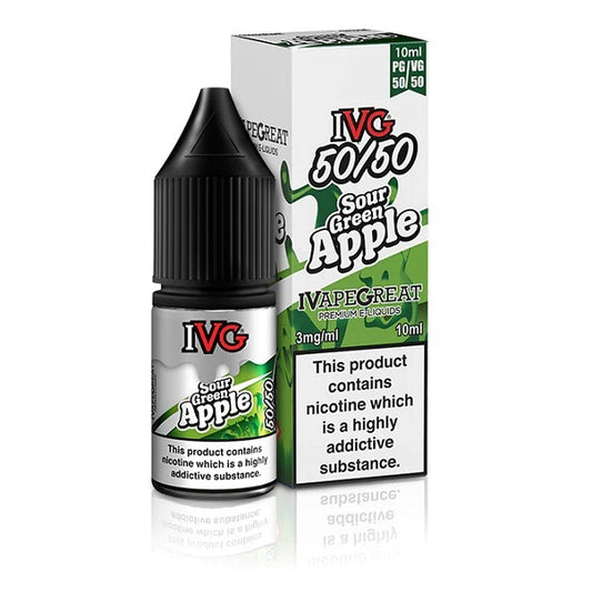 Sour Green Apple 50/50 by IVG - 10 Pack